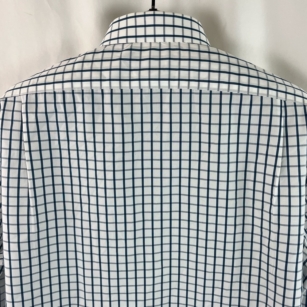 80’s two ply Blue and White Plaid button Down Thompson Shirtings J. Crew XLT - Picture 2 of 11